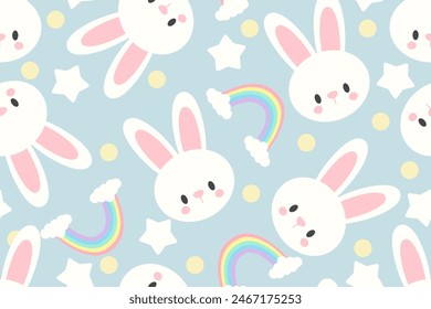 seamless pattern with rabbits.designed for clothing patterns.gift wrapping paper pattern, wallpaper, children's bedroom pattern. all types of printing work