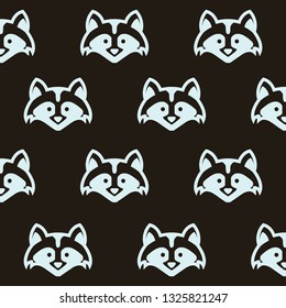 seamless pattern raccoon vector wallpaper - Vector 