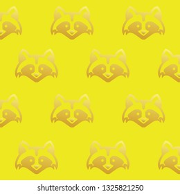 seamless pattern raccoon vector wallpaper - Vector 