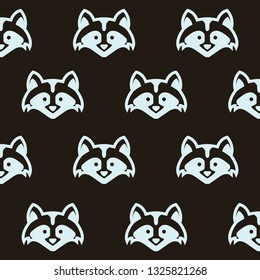 seamless pattern raccoon vector wallpaper - Vector 