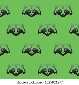 seamless pattern raccoon vector wallpaper - Vector 