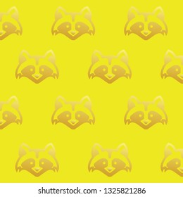 seamless pattern raccoon vector wallpaper - Vector 