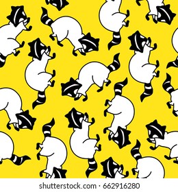 Seamless pattern with raccoons. Endless texture can be used for wallpaper, pattern fills, web page background, surface textures.