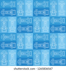 Seamless pattern with racing auto. sketch. vector illustration