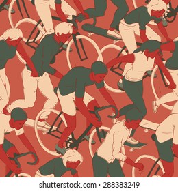 Seamless Pattern of Racing People