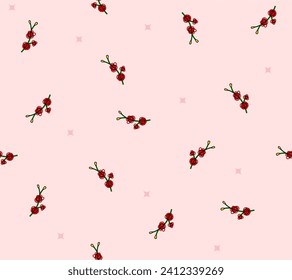 seamless pattern rad cute flower vector design