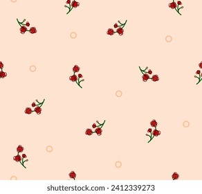 seamless pattern rad cute flower vector design