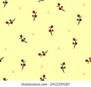 seamless pattern rad cute flower vector design