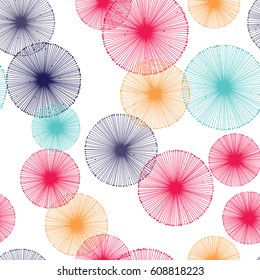 Seamless pattern with radial elements on a white background. Vector repeating texture.