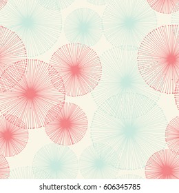 Seamless pattern with radial elements. Vector seamless background.