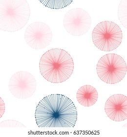 Seamless pattern with radial elements. Vector repeating texture.
