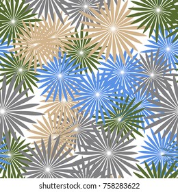 Seamless pattern of radiant multibeam stars pentagonal outlines. Fashionable camouflage.