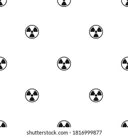 Seamless pattern with radiation sign. Toxic or poisonous background.  Danger sign. Toxic place, atmosphere wallpaper. Vector illustration