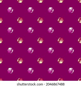 Seamless pattern Radicchio salad on bright pink background. Minimalism ornament with lettuce. Geometric plant template for fabric. Design vector illustration.