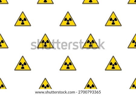 seamless pattern with radioactive sign. radioactive sign on triangle board