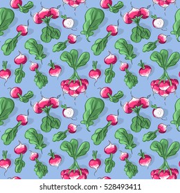 Seamless pattern with radish