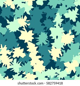 Seamless pattern. Ragged spots. Chaotic spread. Random order. Fashion camouflage. Flat. Grunge.