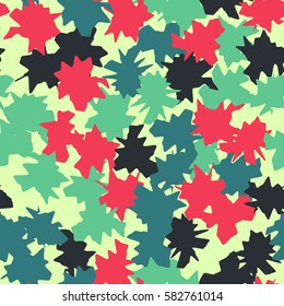 Seamless pattern. Ragged spots. Chaotic spread. Random order. Fashion camouflage. Flat. Grunge.