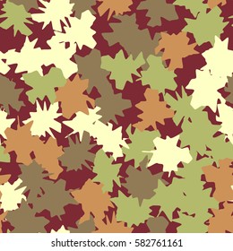 Seamless pattern. Ragged spots. Chaotic spread. Random order. Fashion camouflage. Flat. Grunge.
