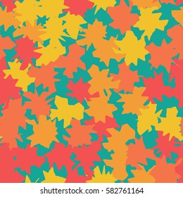 Seamless pattern. Ragged spots. Chaotic spread. Random order. Fashion camouflage. Flat. Grunge.