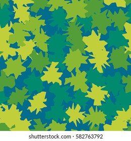Seamless pattern. Ragged spots. Chaotic spread. Random order. Fashion camouflage. Flat. Grunge.