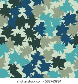 Seamless pattern. Ragged spots. Chaotic spread. Random order. Fashion camouflage. Flat. Grunge.
