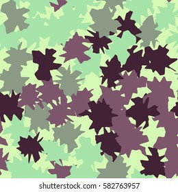 Seamless pattern. Ragged spots. Chaotic spread. Random order. Fashion camouflage. Flat. Grunge.