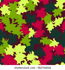 Seamless pattern. Ragged spots. Chaotic spread. Random order. Fashion camouflage. Flat. Grunge.