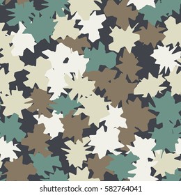 Seamless pattern. Ragged spots. Chaotic spread. Random order. Fashion camouflage. Flat. Grunge.