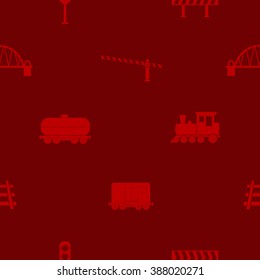 Seamless pattern with railroad icons for your design