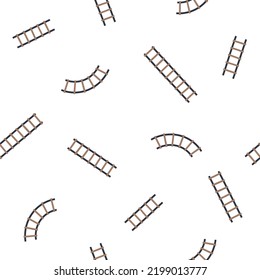 A seamless pattern with railroads on the white background