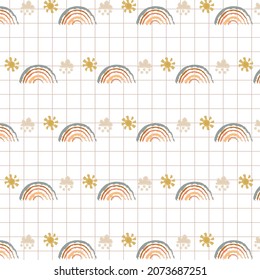 Seamless pattern rainbow art design