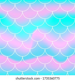 Patrón sin inconvenientes. Fondo del Arcoiris. Escala de Sirenas. Fondo colorido de Kawaii. Impresión holográfica. Brillante patrón de Sirena. Ilustración vectorial. Fondo del Arcoiris de Unicornio.