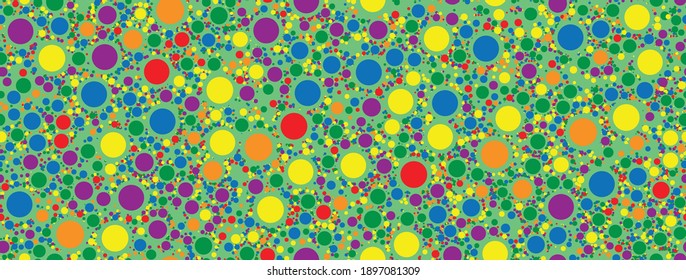 Seamless pattern rainbow colored confetti scattered. Confetti dots colorful vector illustration.