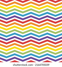 Seamless pattern with the rainbow colorful chevron and wavy zigzag lines. Great for party background, holiday decoration or baby shower party