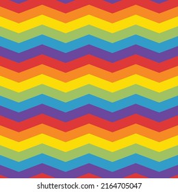 Seamless pattern with the rainbow colorful chevron and wavy zigzag lines. Great for party background, holiday decoration or baby shower party