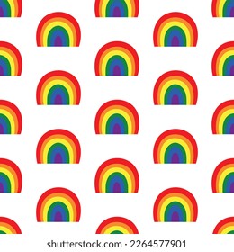 Patrón sin brillo con arcoiris de colores de la bandera Orgullo de 6 colores. Imprimir para textil, papel pintado, cubiertas, superficie. Para tela de moda. Estilización retro. símbolos lgbtqa