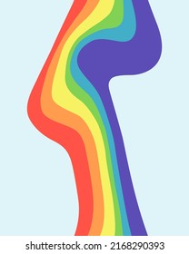 Seamless pattern with rainbow colors. Hand drawn vector illustration, flat colors.