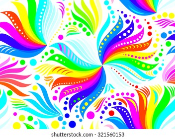 Seamless pattern with rainbow colors on a white background, vector image.