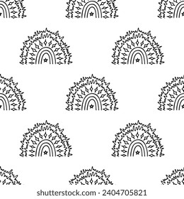 Seamless pattern with rainbow doodle for decorative print, wrapping paper, greeting cards, wallpaper and fabric