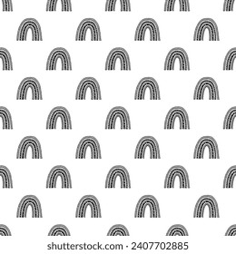 Seamless pattern with rainbow doodle for decorative print, wrapping paper, greeting cards, wallpaper and fabric