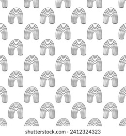 Patrón sin soldadura con doodle arco iris para impresión decorativa, papel de envoltura, tarjetas de felicitación, papel pintado y tela