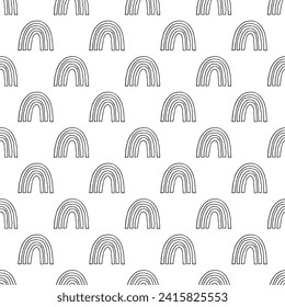 Seamless pattern with rainbow doodle for decorative print, wrapping paper, greeting cards, wallpaper and fabric
