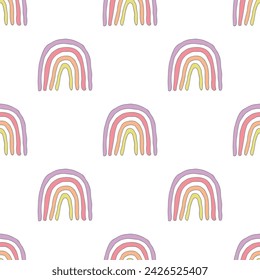 Patrón sin fisuras con garabato arco iris para impresión decorativa, papel de embalaje, tarjetas de felicitación, papel pintado y tela