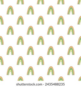 Seamless pattern with rainbow doodle for decorative print, wrapping paper, greeting cards, wallpaper and fabric