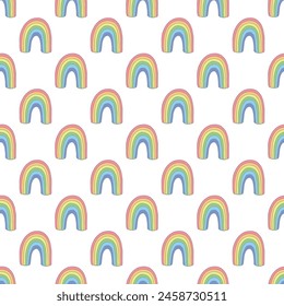 Patrón sin fisuras con garabato arco iris para impresión decorativa, papel de embalaje, tarjetas de felicitación, Fondo de pantalla y tela