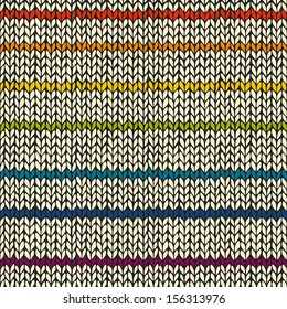 Seamless pattern with rainbow knitted stripes