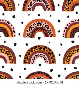 seamless pattern with rainbow leopard
-  vector illustration, eps
