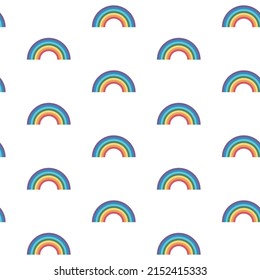 Patrón sin foco con arco iris sobre fondo blanco. ilustración vectorial