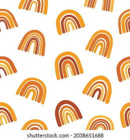 Seamless pattern rainbow orange autumn colors vector illustration